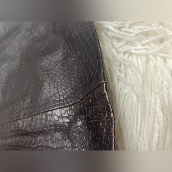 Riley Lamb Leather Mini Skirt in Chocolate-size 4 - Picture 3 of 10